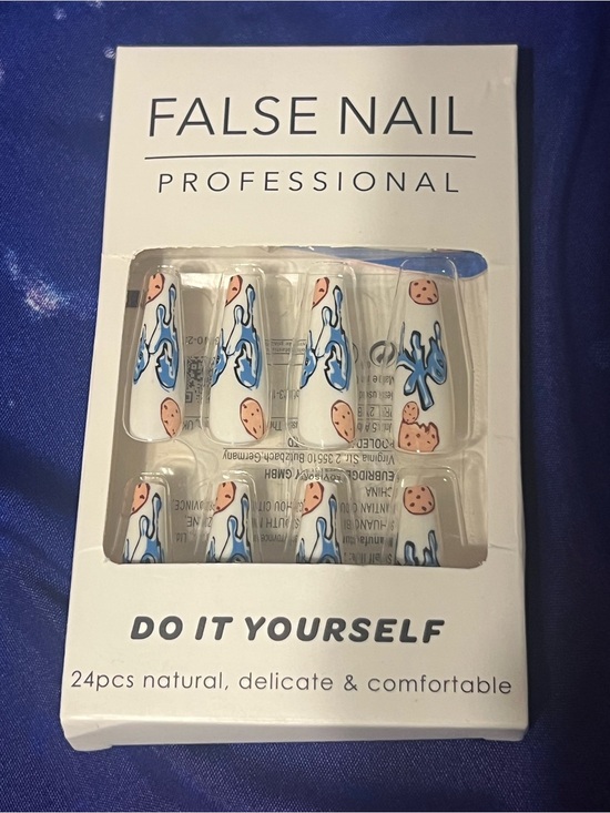 Other - FALSE NAIL PROFESSIONAL Blue Swirl Press-On Nails